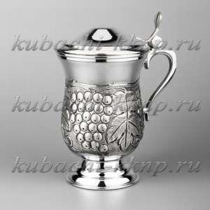 Серебряная кружка с крышкой  Серебряная кружка с крышкой