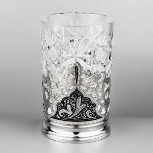 Резной серебряный подстаканник - пд075