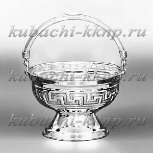 Серебряная конфетница - корзинка «Ереван» (малая) - кф020