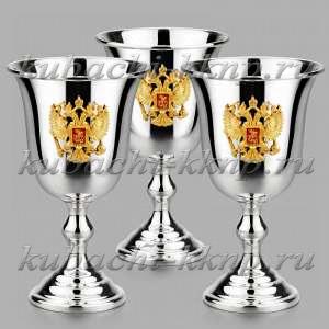 Набор  из трех серебряных рюмок 
