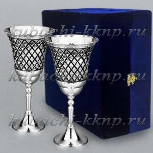 Набор из двух серебряных фужеров для вина 