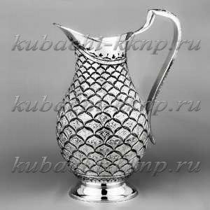Серебряный кувшин для воды с чешуйками, 1,4 л - кв085м