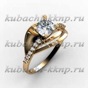 Женское кольцо из золота с фианитами - 00022r Женское кольцо из золота с фианитами - 00022r