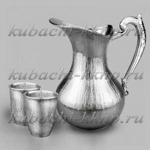 Серебряный набор с двумя стаканами для воды 