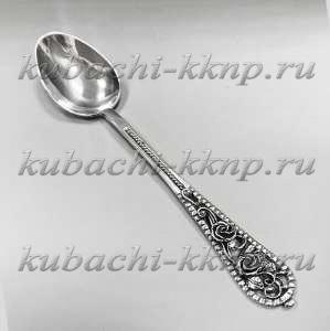 Серебряная ложка с розочками - Л00082
