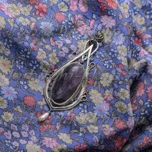 Серебряный кулон с натуральным аметистом - Ag-подв8