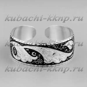 Серебряный женский браслет с лепестками - БР177