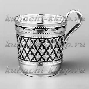 Серебряная кружка для воды или компота «трилистник» ср - кр070 Серебряная кружка для воды или компота «трилистник» ср - кр070