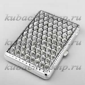 Портсигар из серебра с чешуйчатым орнаментом - пдс048