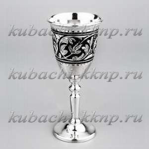 Серебяная рюмка с гравировкой от мастеров Кубачи - Р096