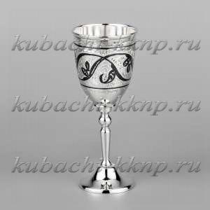 Серебряная рюмка на высокой ножке - р081