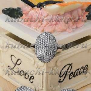 Кольцо серебряное с фианитами 