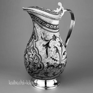 Серебряный кувшин для воды с крышкой 