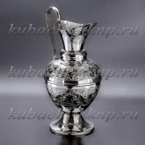 Кубачинский кувшин для воды из серебра - кв00036