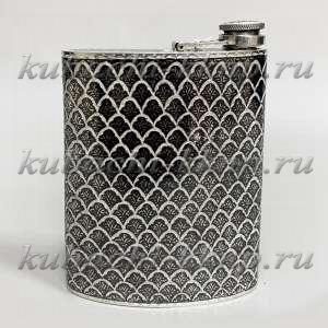 Авторская серебряная фляга, 275мл - фл102
