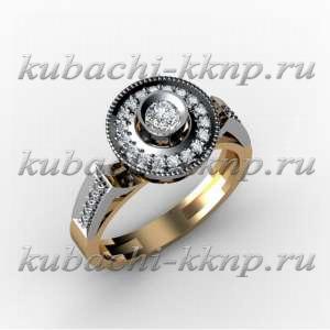 Помолвочное золотое кольцо с фианитами - 10002r