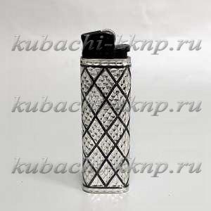 Серебряный футляр для зажигалки с гравировкой - заж027