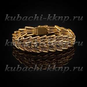 Кубачинский звеньевой браслет в позолоте с камнями плетения Елочка - Ag-бр23 Кубачинский звеньевой браслет в позолоте с камнями плетения Елочка - Ag-бр23