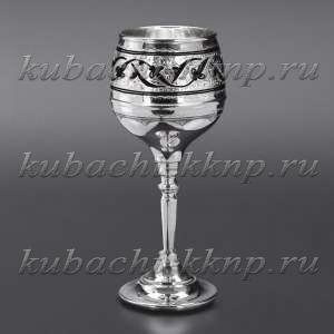 Серебряный высокий фужер для вина - Ф002
