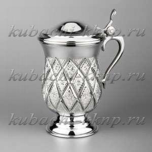 Серебряная кружка с крышкой - кр062 Серебряная кружка с крышкой - кр062