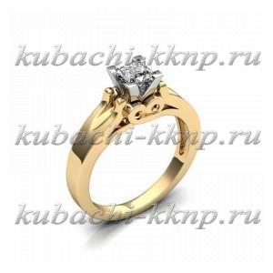 Кольцо женское из золота с одним камнем - Yuv - 969 Кольцо женское из золота с одним камнем - Yuv - 969