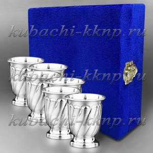 Набор из шести (6) стильных серебряных стопок - стп044-6