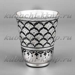 Стакан серебряный с арочным рисунком, 180 мл - ст075