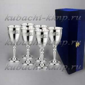 Набор из шести серебряных рюмок без чернения - р00048-6