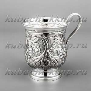 Серебряная кружка «Виноград» - кр087 Серебряная кружка «Виноград» - кр087