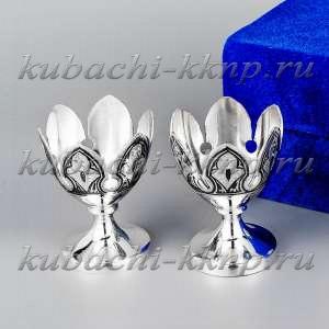 Набор  из двух серебряных пашотниц «Кубачи» - 420373-2