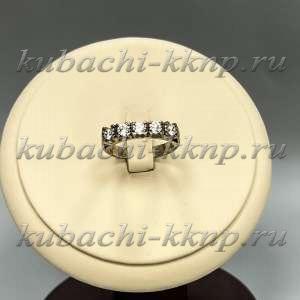 Серебряное женское нежное кольцо с фианитами Звено - Ag-к38