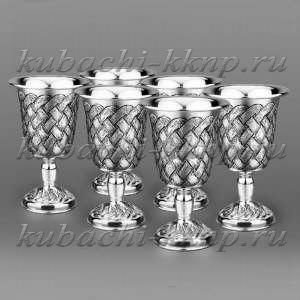 Набор серебряных бокалов для вина 