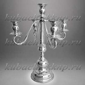 Серебряный подсвечник на пять свечей 