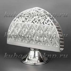 Серебряная салфетница без чернения - сл09