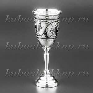 Рюмка классическая «Кубачи» из серебра с орнаментом - рмк0002