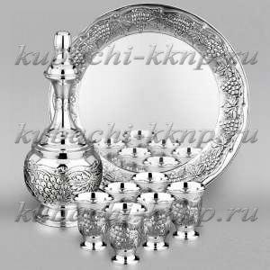 Серебряный сервиз на шесть персон для водки или коньяка  Серебряный сервиз на шесть персон для водки или коньяка