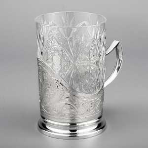 Серебряный подстаканник без чернения - ПД095