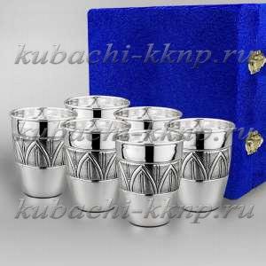 набор из шести серебряных стаканов 