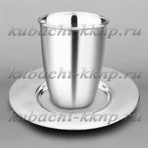 Сакан с блюдцем из серебра для кидуш  - кид11