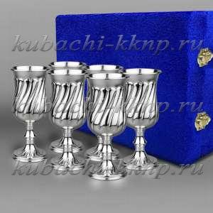 Набор из шести серебряных фужеров 