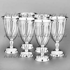 Классический набор серебряных бокалов 