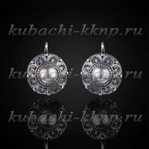 Серебряные серьги с жемчугом 
