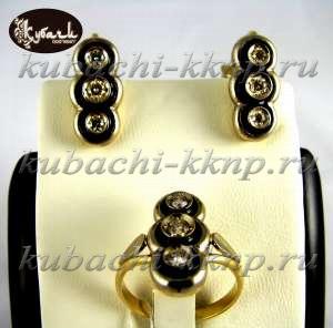 Комплект «Светофор с эмалью» и бриллиантами - К201