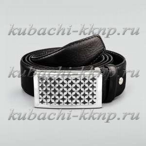 Ремень из серебра с геометрическим узором - рм32