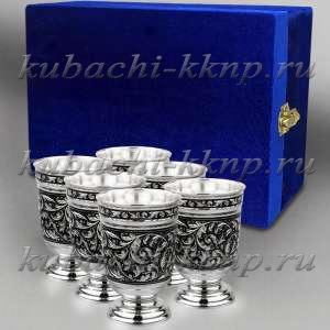 Набор из шести серебряных стаканов 