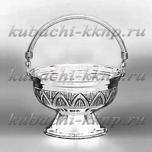 Конфетница - корзинка  из серебра «Аркан» (малая) - кф015