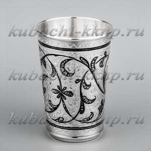 Серебряный кубачинский стакан для воды 925 пробы - СТ122