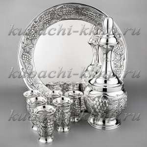 Серебряный водочный сервиз - вс022в