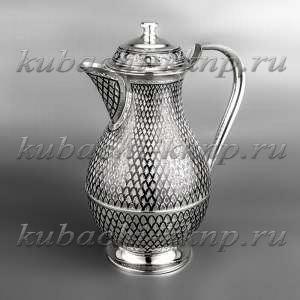 Кувшин из серебра с капельным рисунком, 0,78 л - кв072