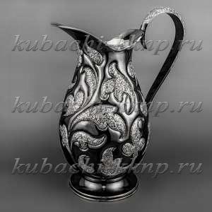 Эксклюзивный авторский кувшин из серебра, 1,6 л - кв067